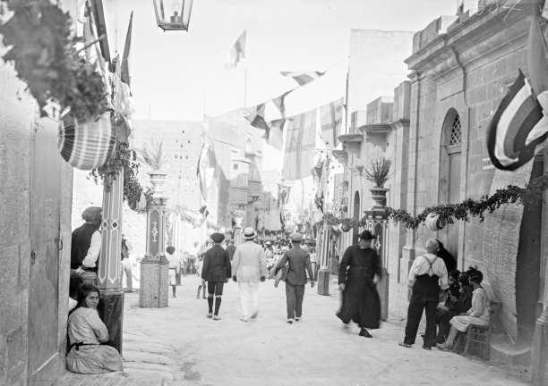 Mnarja festivities being celebrated in Nadur, 1920s.