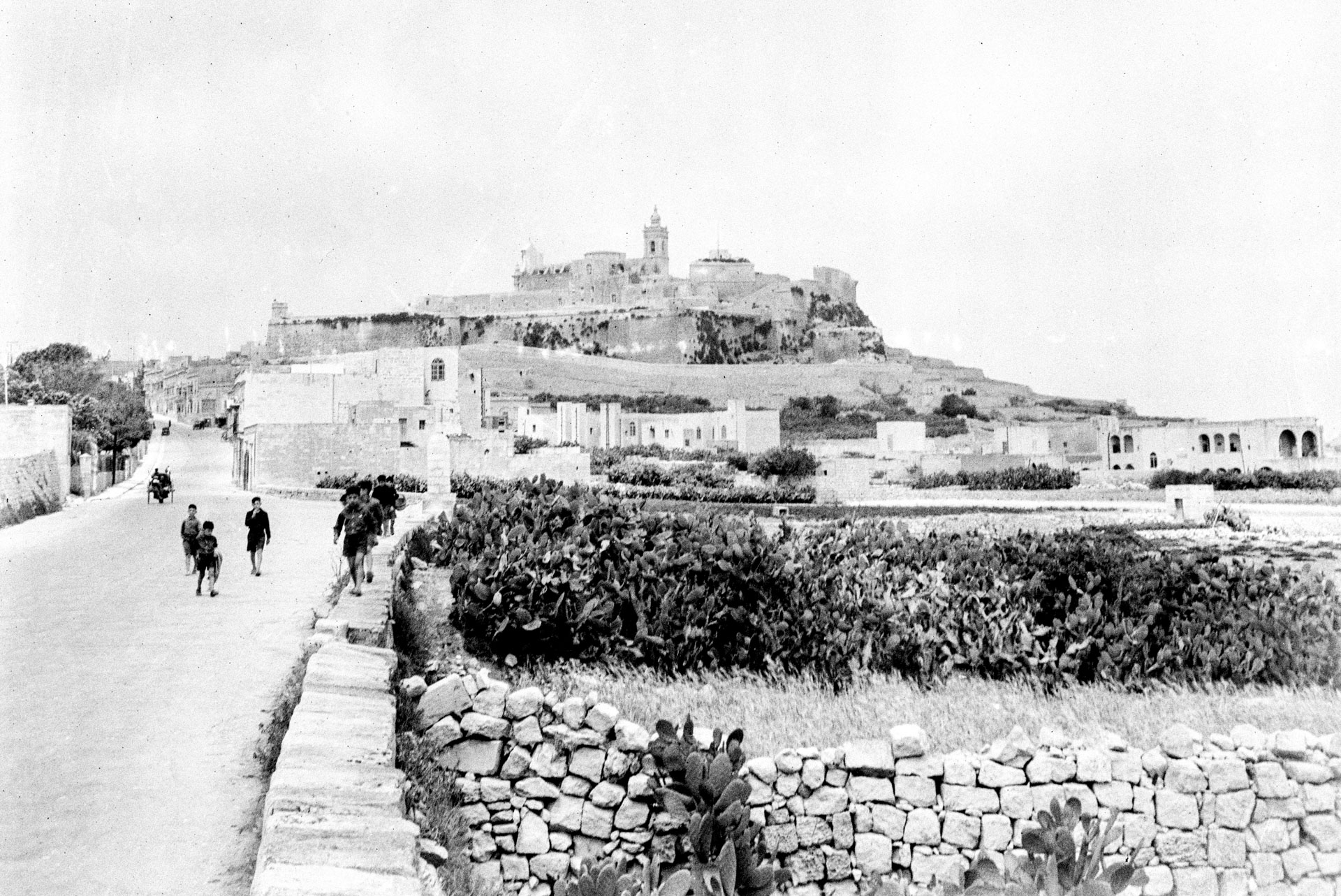 The area of Strada Fortunato Mizzi in Victoria now housing the schools, as yet unbuilt; photographer unknown.