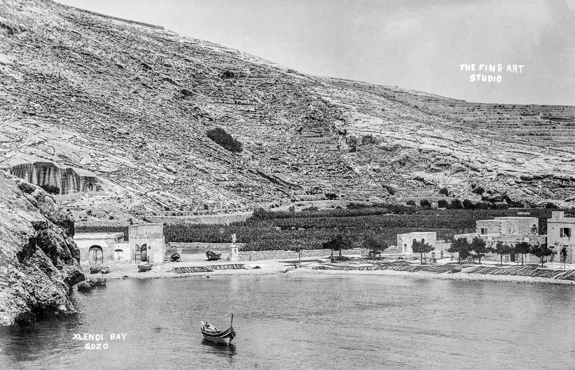 A panorama of Xlendi Bay captured by Antonio Serracino in 1910.