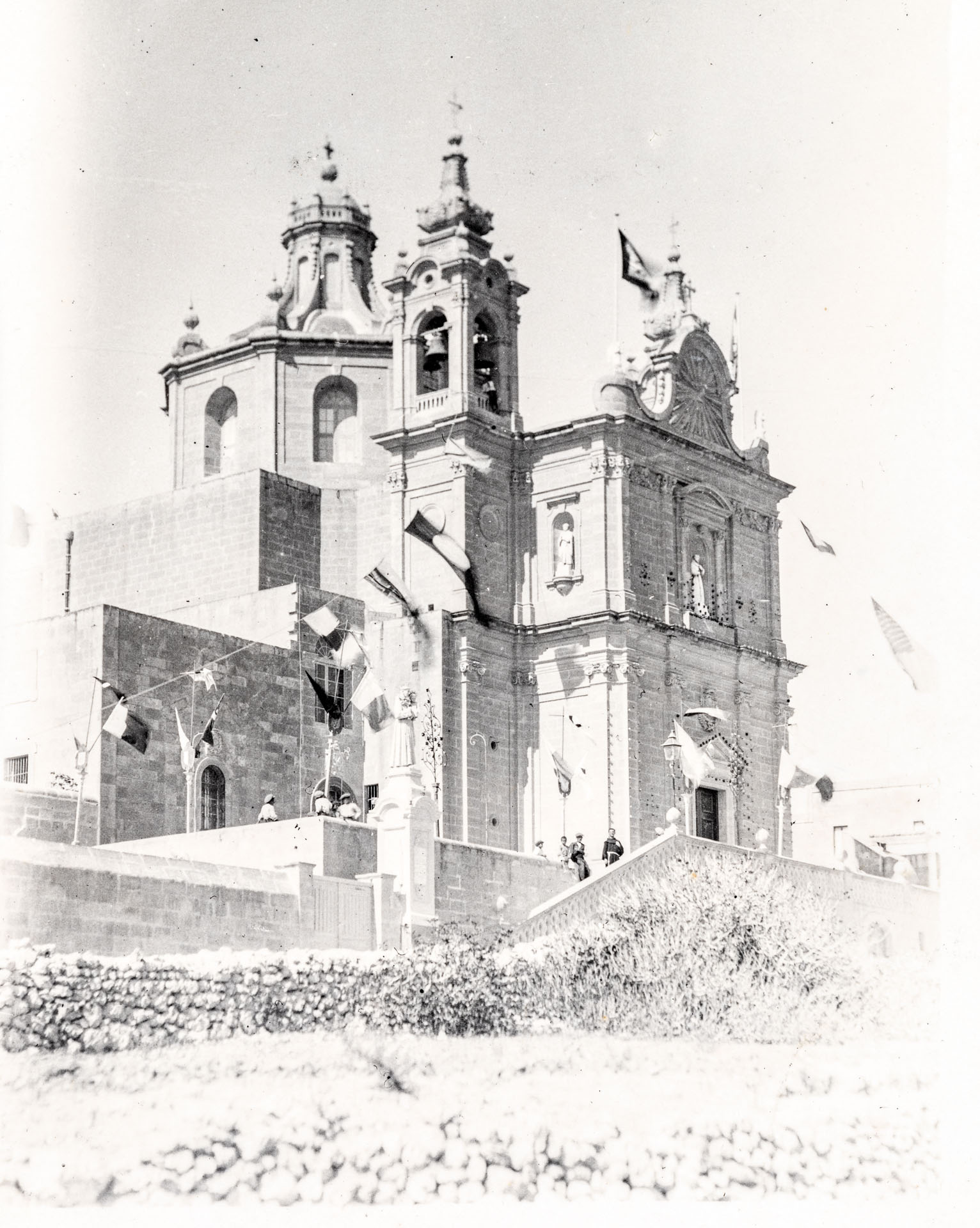 The church of St Anthony of Padua in Ghajnsielem decorated for its feast.