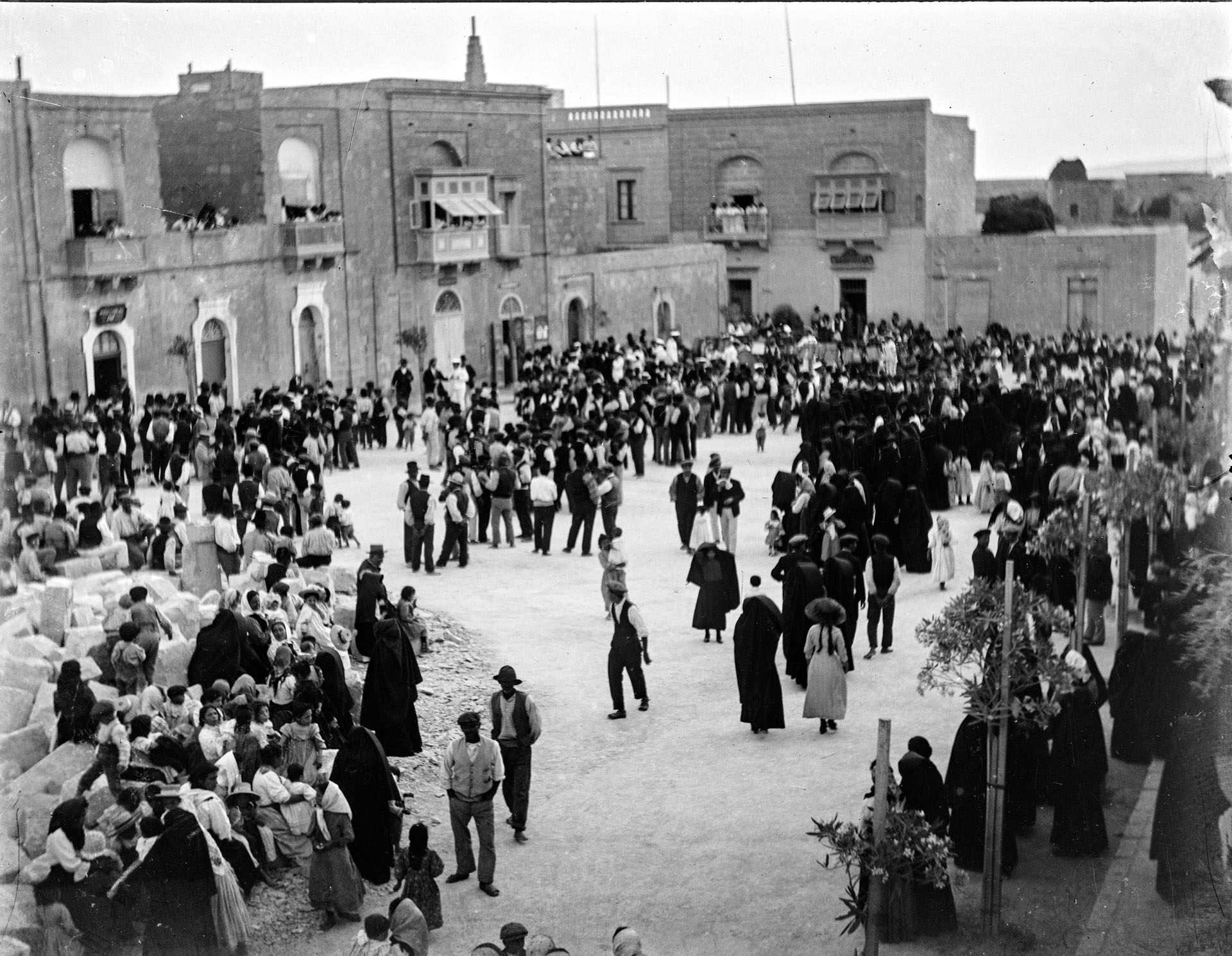 Mnarja festivities being celebrated in Nadur, 1920s.