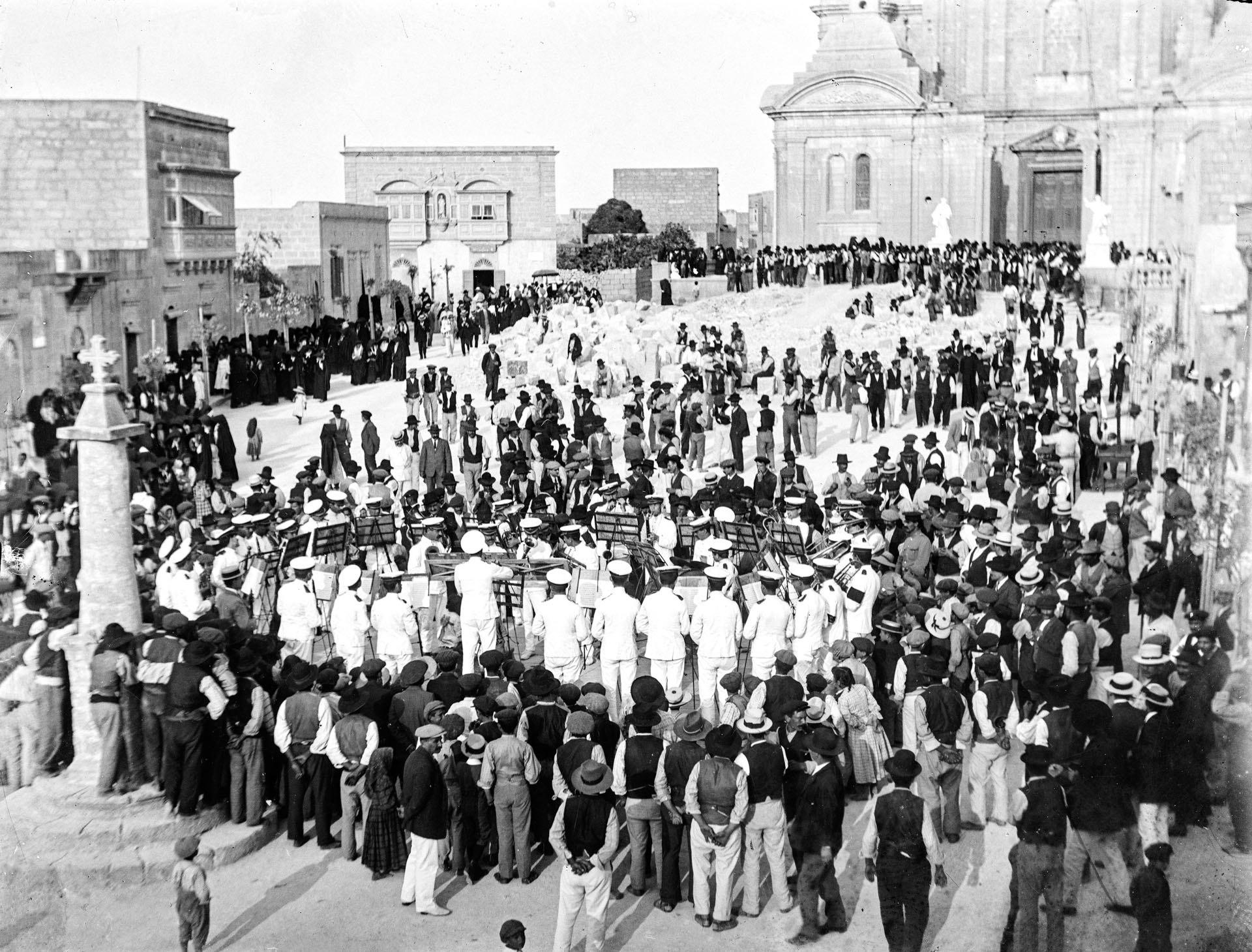 Mnarja festivities being celebrated in Nadur, 1920s.