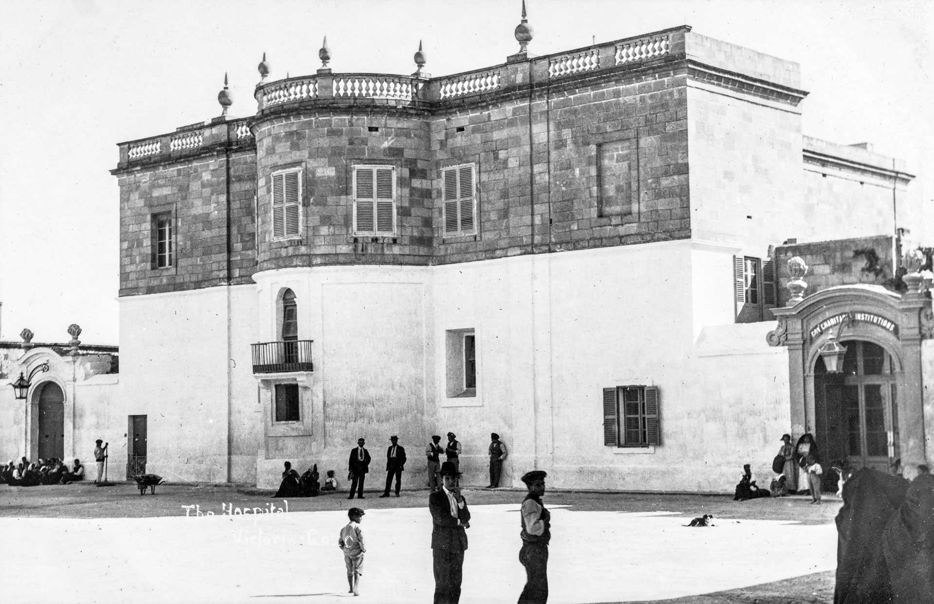 The faade of the old hospital in Victoria in St Francis Square.
