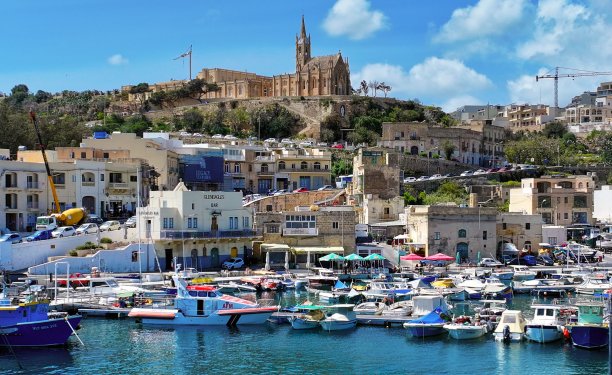 Lively Mġarr Harbour scene