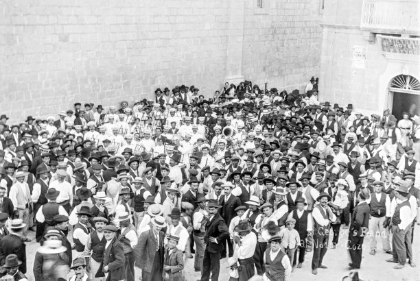 Mnarja festivities being celebrated in Nadur, 1920s.