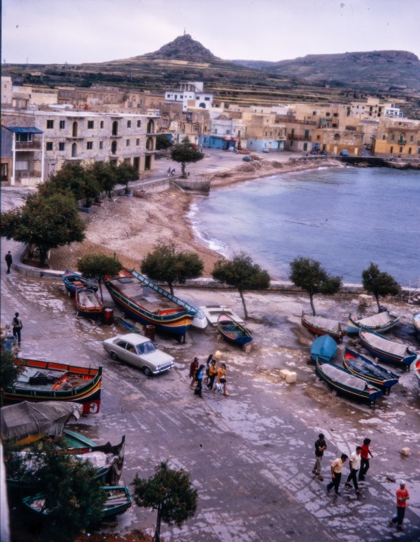Marsalforn Menqa captured from the Calypso Hotel in 1971 by Uno Karlsson.