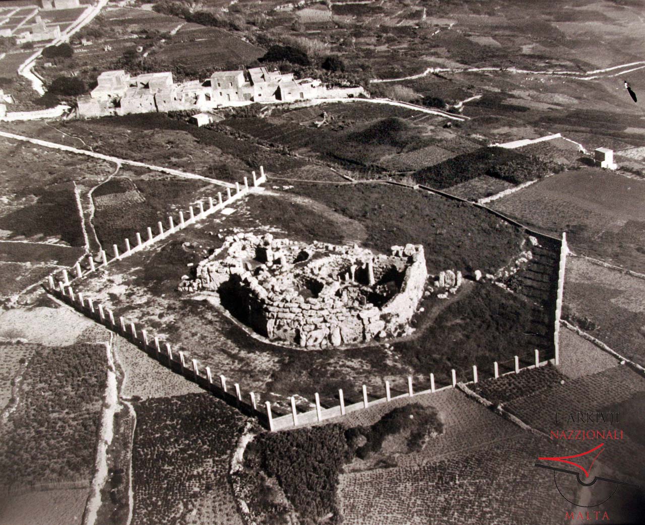 Aerial view of Ġgantija Temples