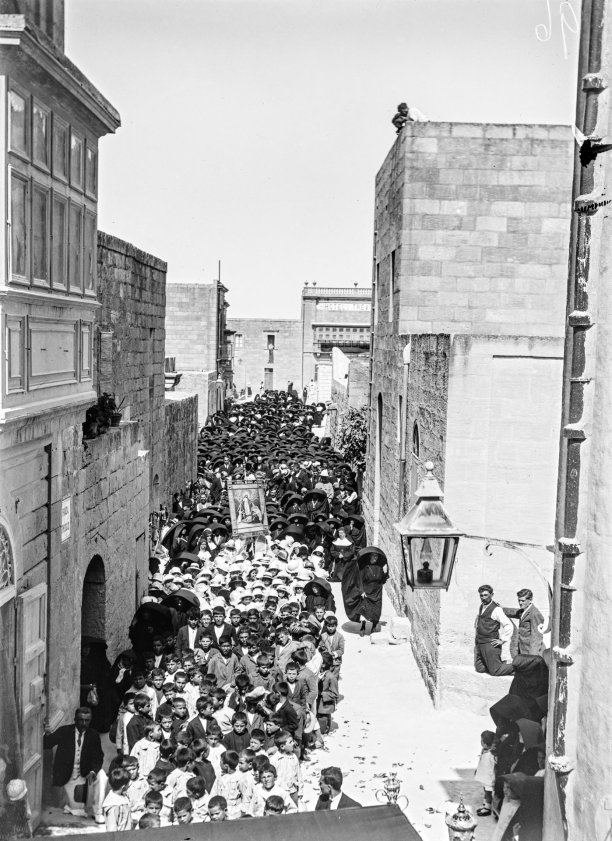 Mnarja festivities being celebrated in Nadur, 1920s.