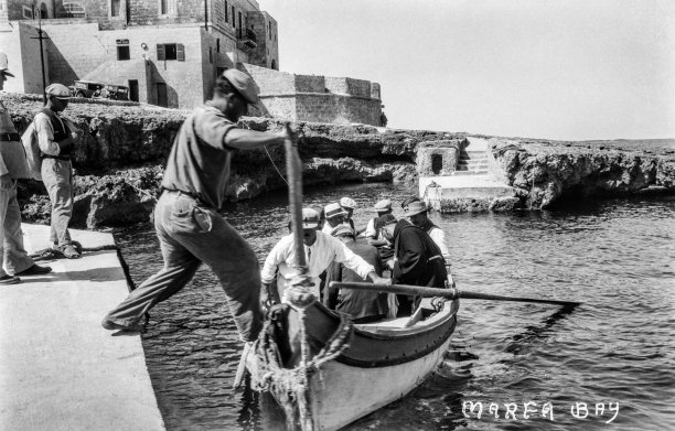 Departure for Gozo from Marfa, circa 1930.