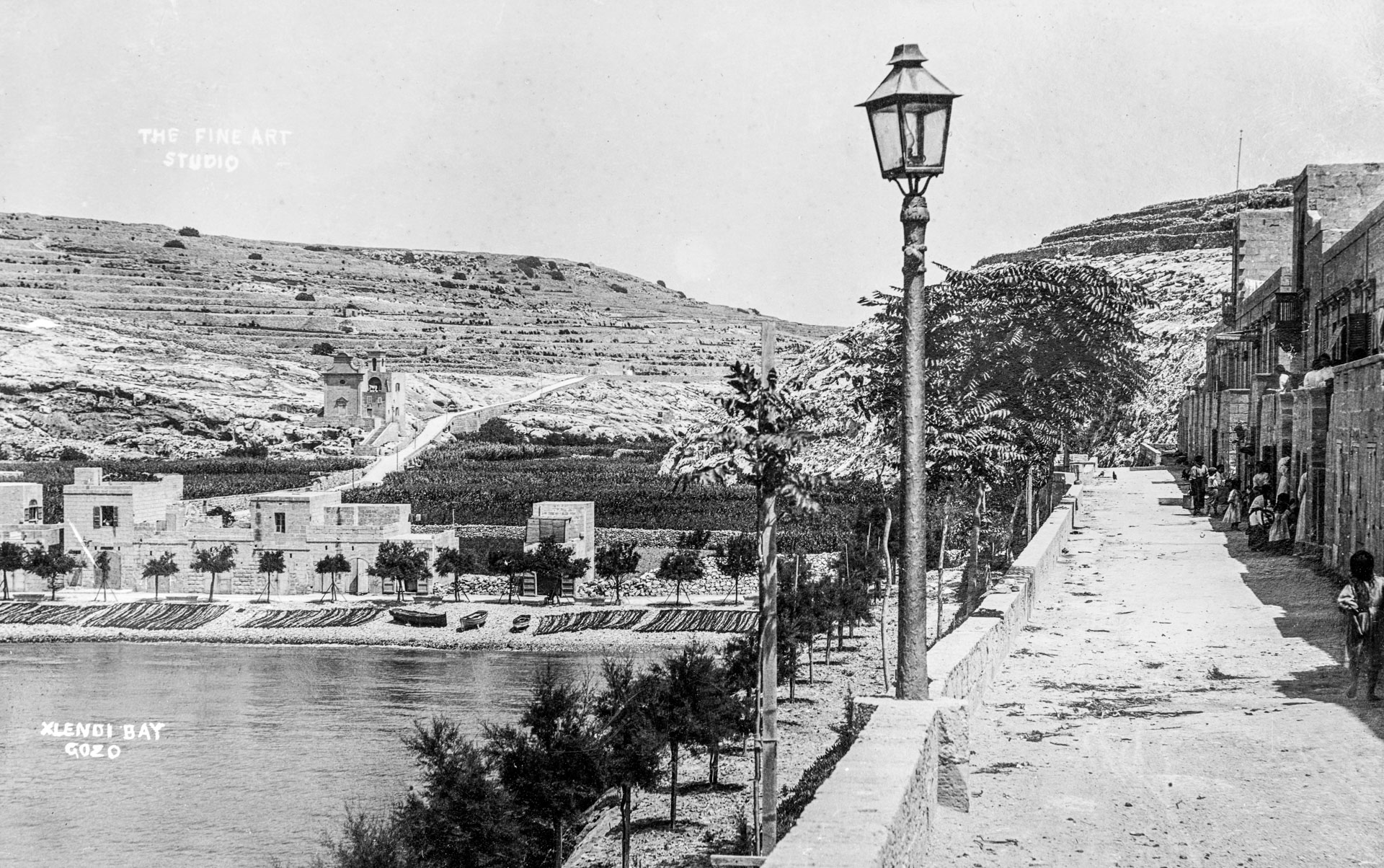 A panorama of Xlendi Bay captured by Antonio Serracino in 1910.