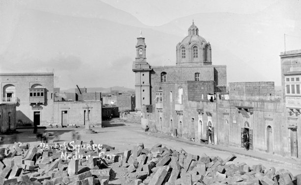 The completion of the cupola of the Nadur parish, circa 1920s; attributed to Emanuele Sciortino.