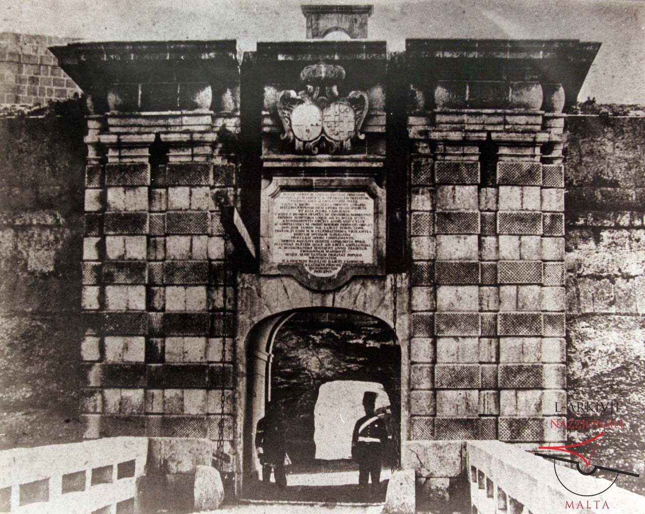 Fort Chambray's main gate with chains of drawbridge