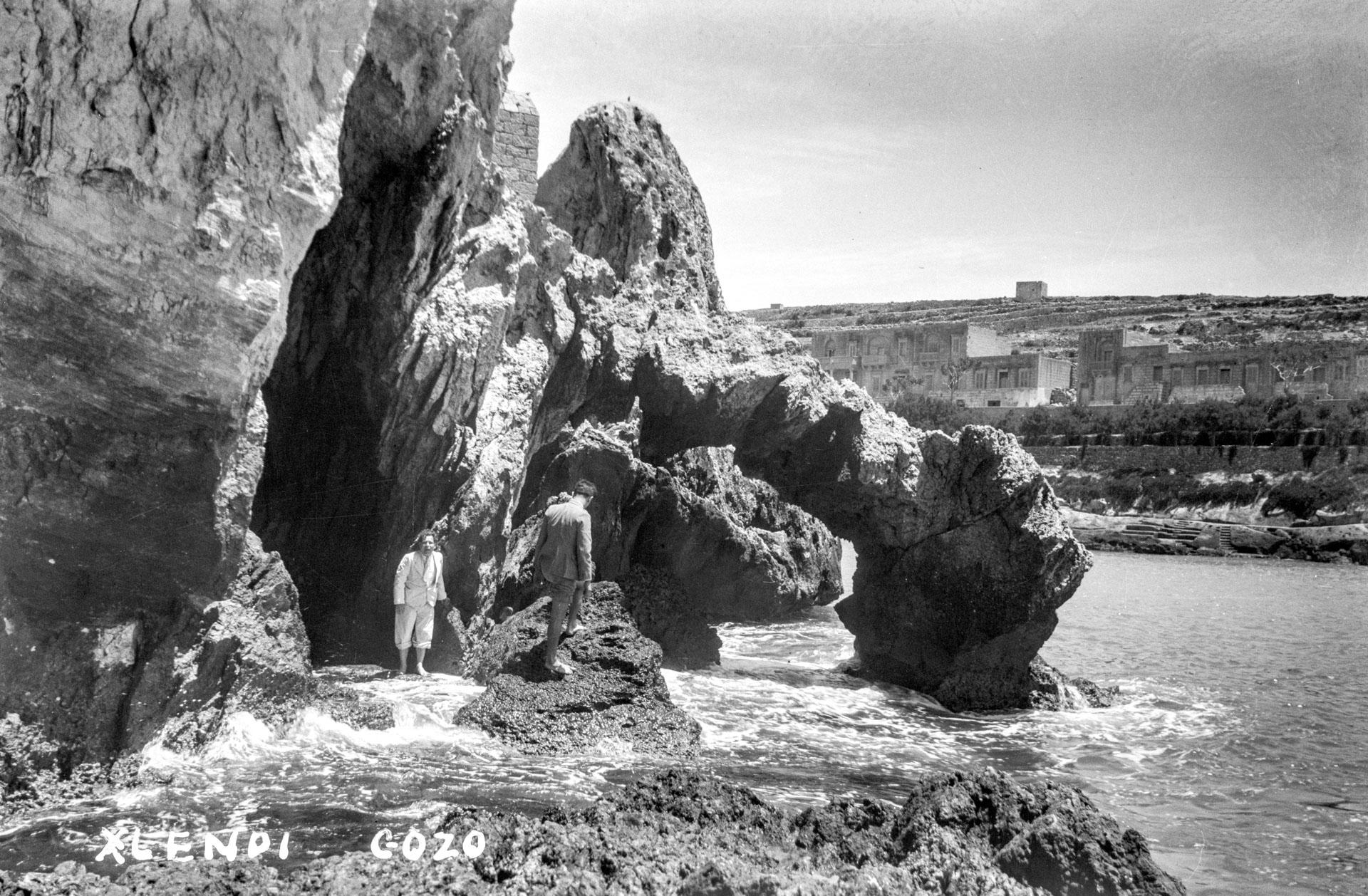 The now collapsed arch of Carolina's Cave, circa 1930; photographer unknown.