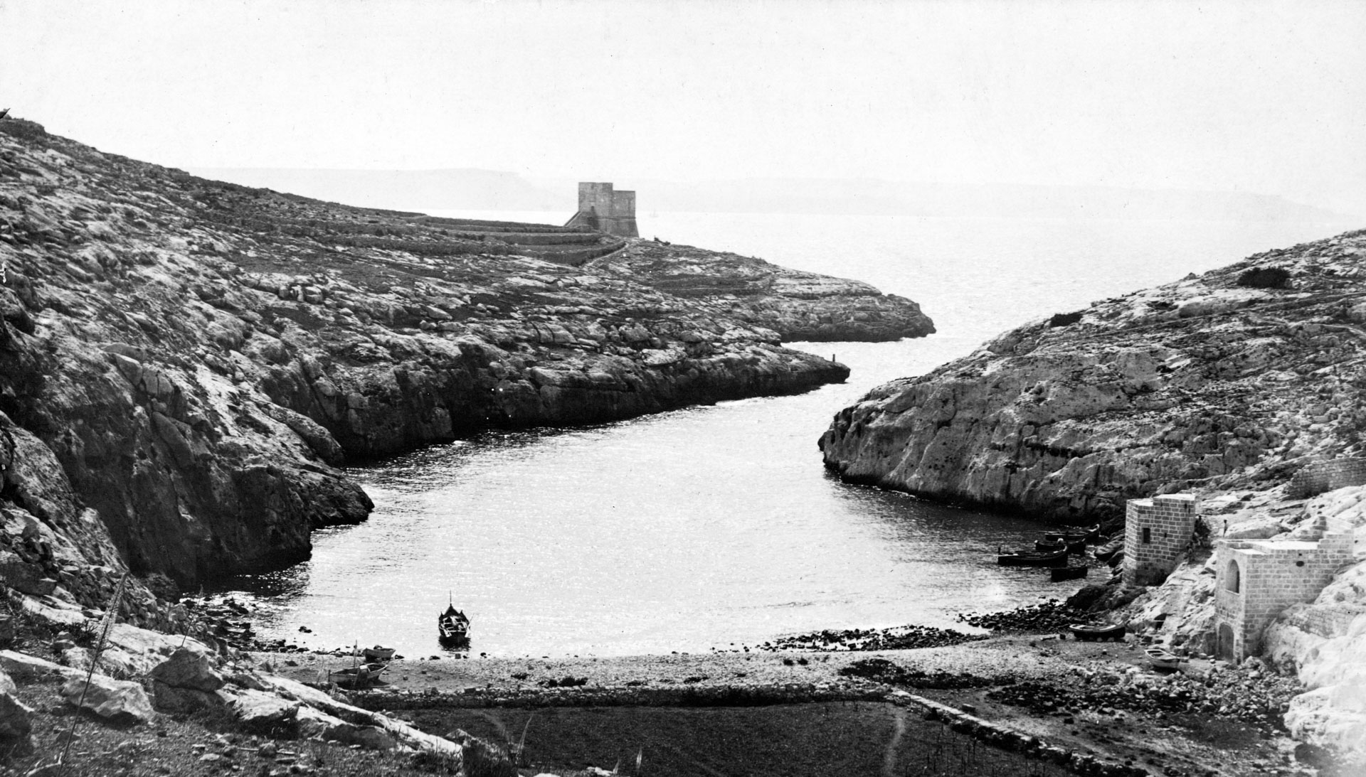 An idyllic view of Mgarr ix-Xini, captured by EA Gouder in the 1920s.