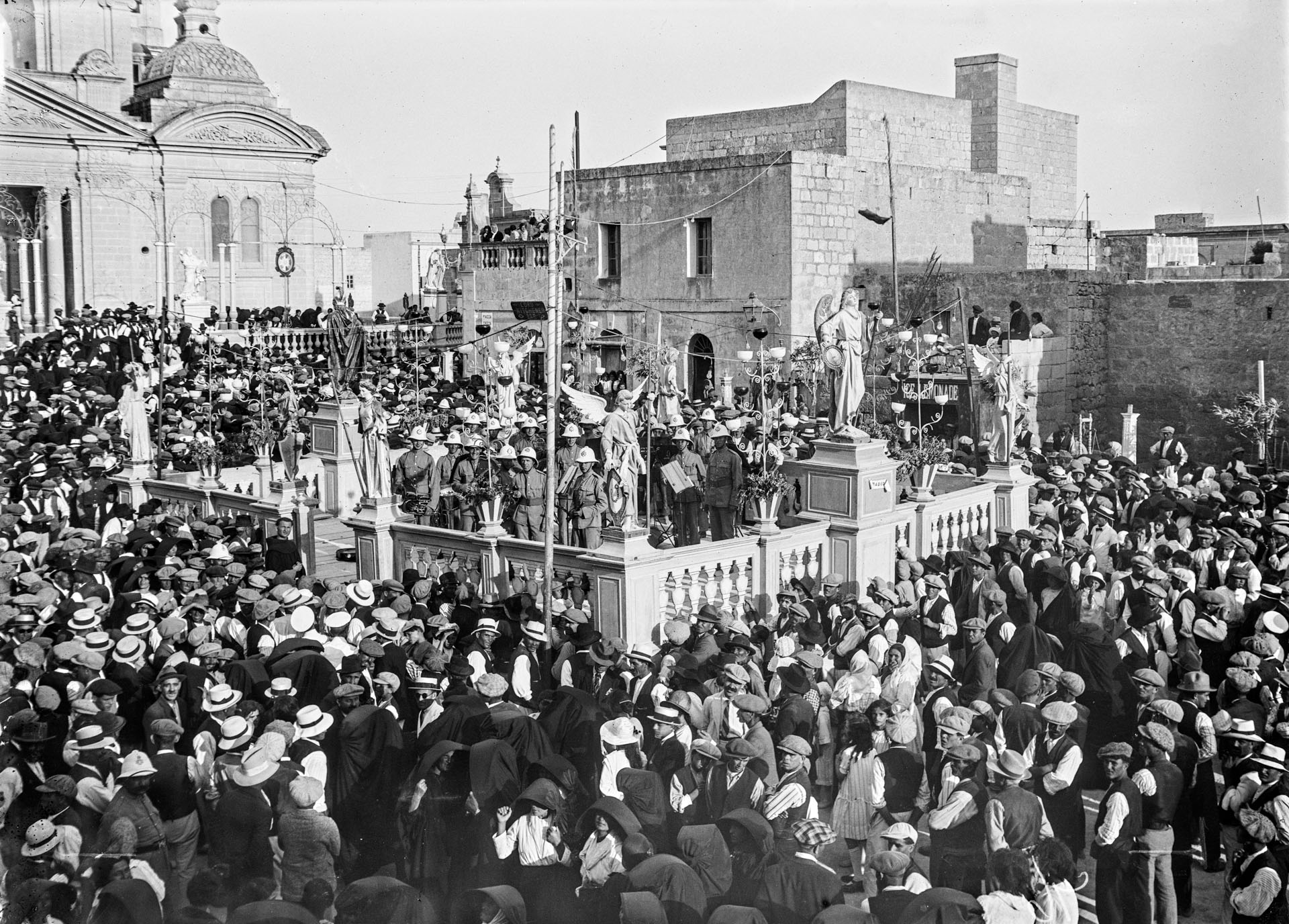 Mnarja festivities being celebrated in Nadur, 1920s.